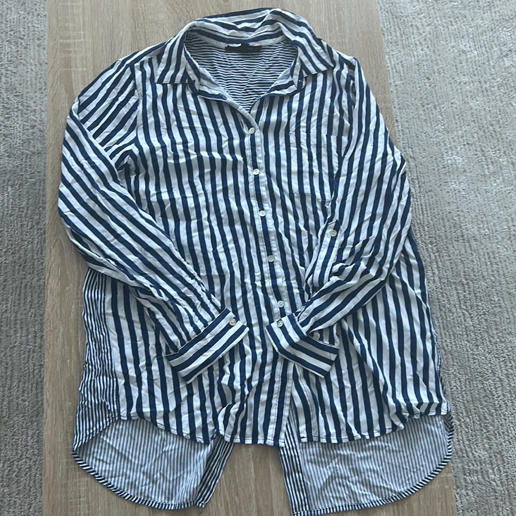 Button Down Stripped Top